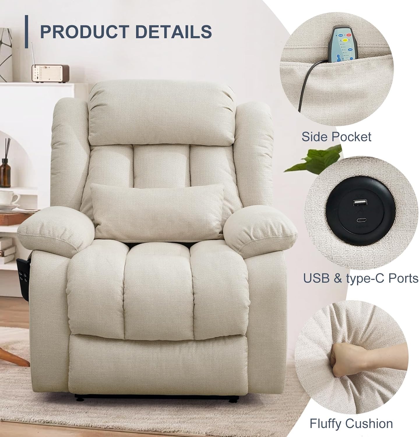 Infinite Position Dual Motor Power Lift Chair