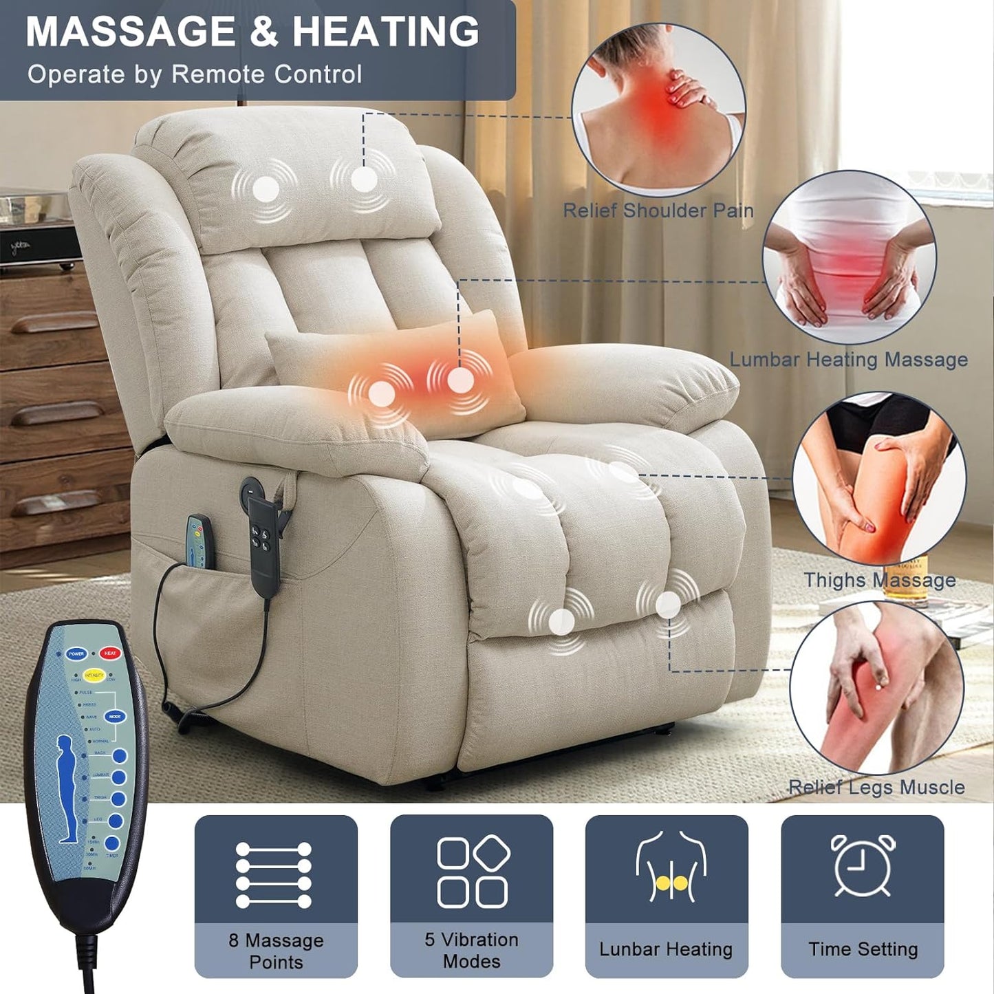 Infinite Position Dual Motor Power Lift Chair