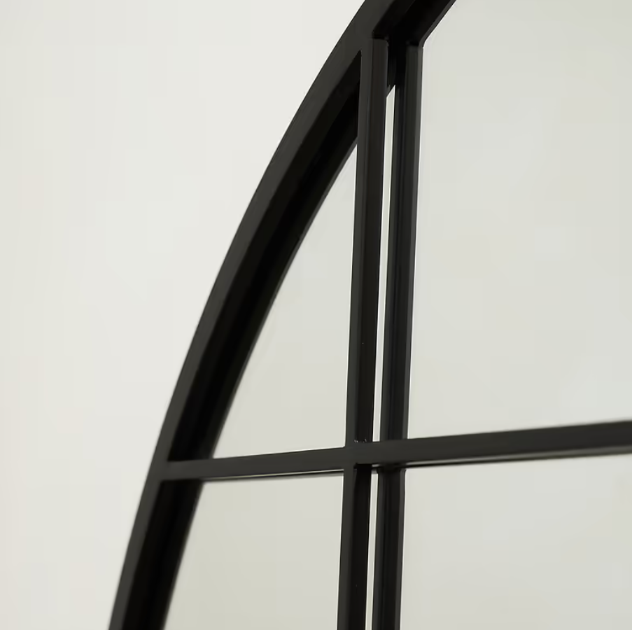 Brooklyn Full Length Extra Large Black Arched Metal Mirror 200cm x 120cm