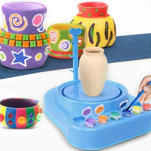 Kids Pottery Set - Painting Kit for Beginners with Modeling Clay, Sculpting Clay and Sculpting Tools