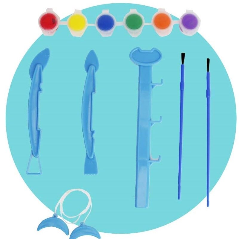 Kids Pottery Set - Painting Kit for Beginners with Modeling Clay, Sculpting Clay and Sculpting Tools