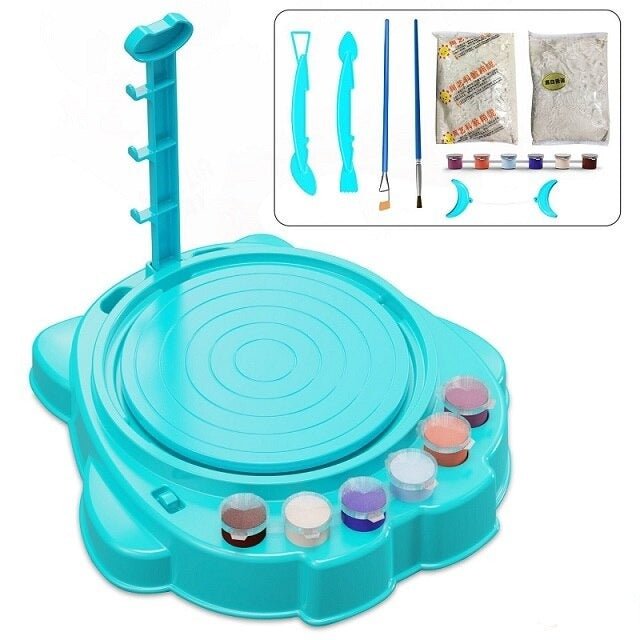 Kids Pottery Set - Painting Kit for Beginners with Modeling Clay, Sculpting Clay and Sculpting Tools