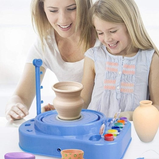 Kids Pottery Set - Painting Kit for Beginners with Modeling Clay, Sculpting Clay and Sculpting Tools
