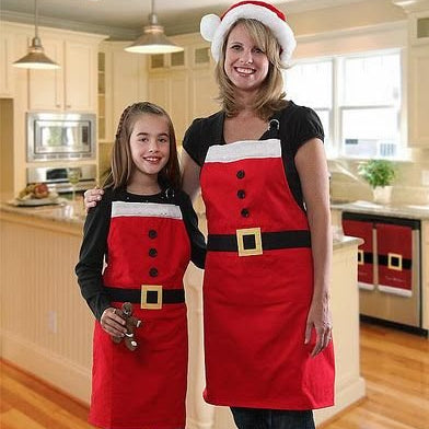Christmas Santa Claus Apron - Grilling Chef Apron for Adult and Kids