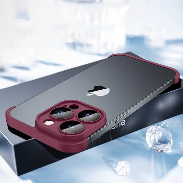 Frameless Bumper with Glass Lens Protector - Shockproof Phone Cover On iPhone 11 and 14 Series