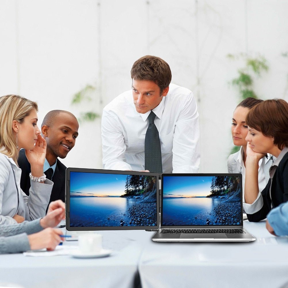 Monitor Extender Laptop - 14.1/11.6 Inch Portable Display Monitor FHD 1920X1080-Compatible for Mini Laptop/ PC/Phone