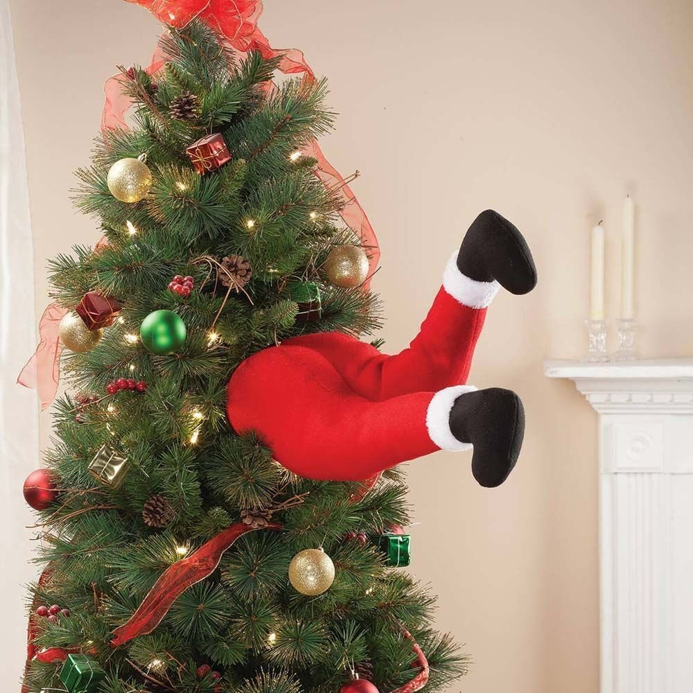 Plush Santa Legs for Christmas Tree - Christmas Tree Decoration Santa Claus Legs